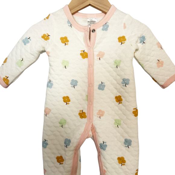 Little Beginnings Quilted Floral Footed Sleeper - Size 3-6 Months - Picture 4 of 7